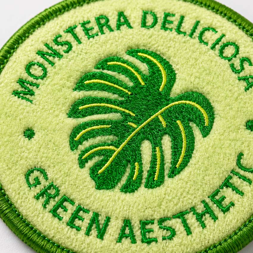 custom embroidery patch on fuzzy plush fabric base wholesale