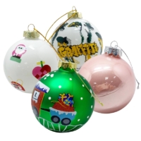 wholesale custom logo glass Christmas balls ornaments