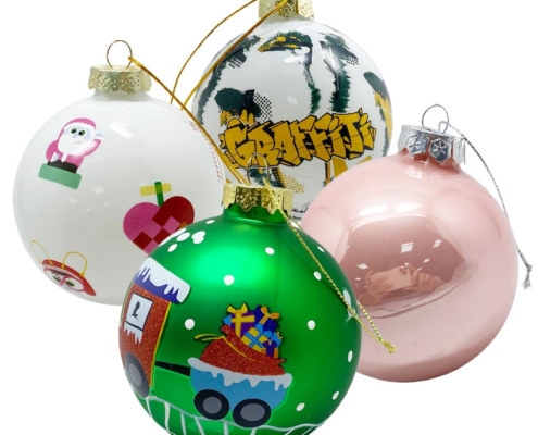 wholesale custom logo glass Christmas balls ornaments