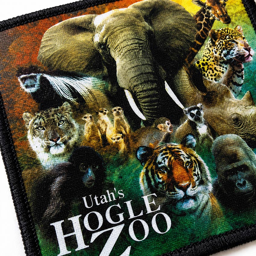 Close-up heat transfer printed patch wholesale