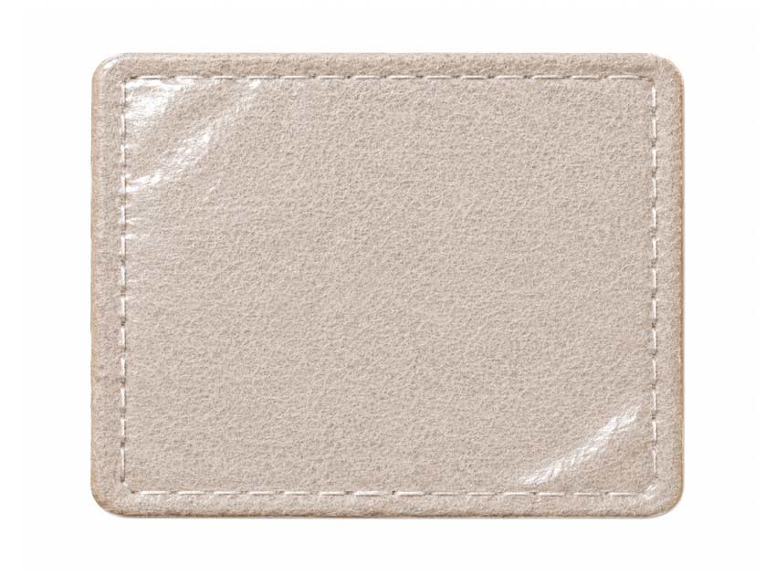 Iron-on backing for custom PU leather patches Iron-on backing for custom PU leather patches