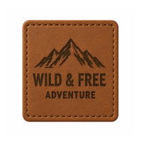 custom leather labels with laser engraved logo