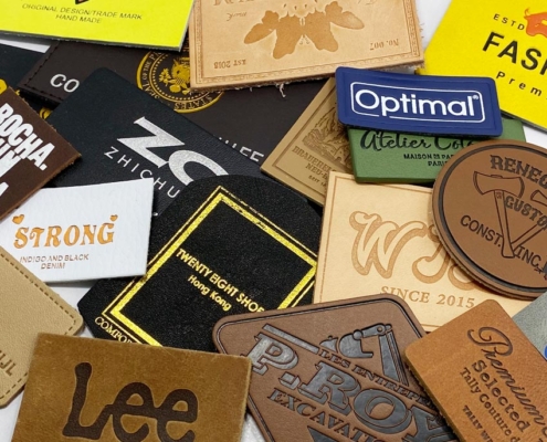Wholesale custom logo leather patches and labels for clothings