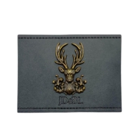 custom metal logo badge leather patch