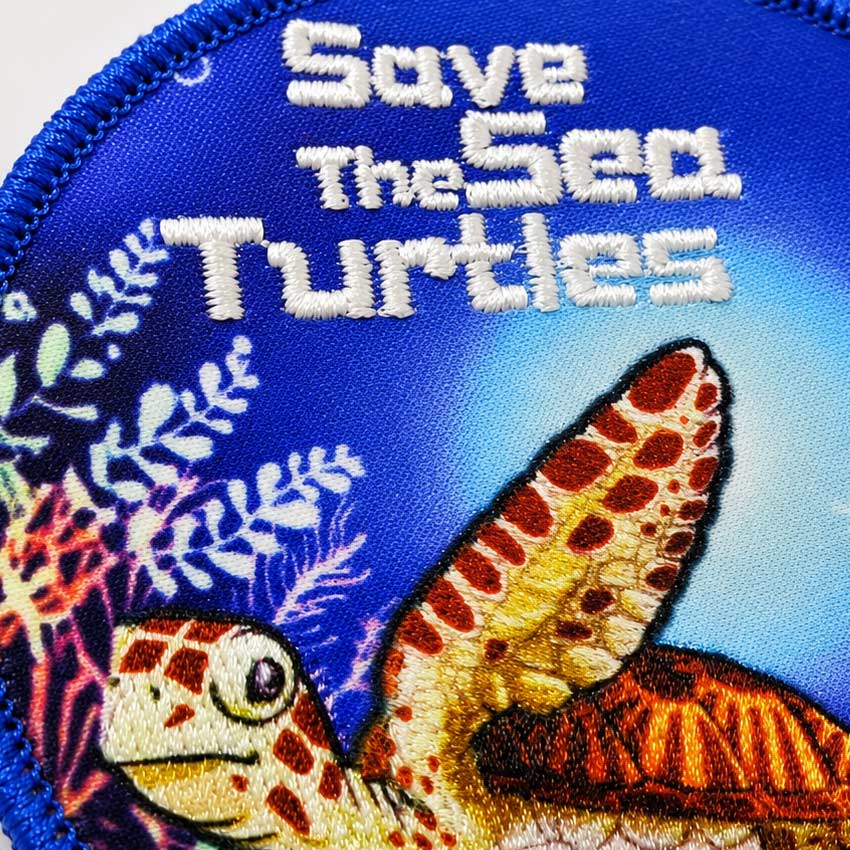 manufacturer custom embroidery full color printed patch with satin fabric base