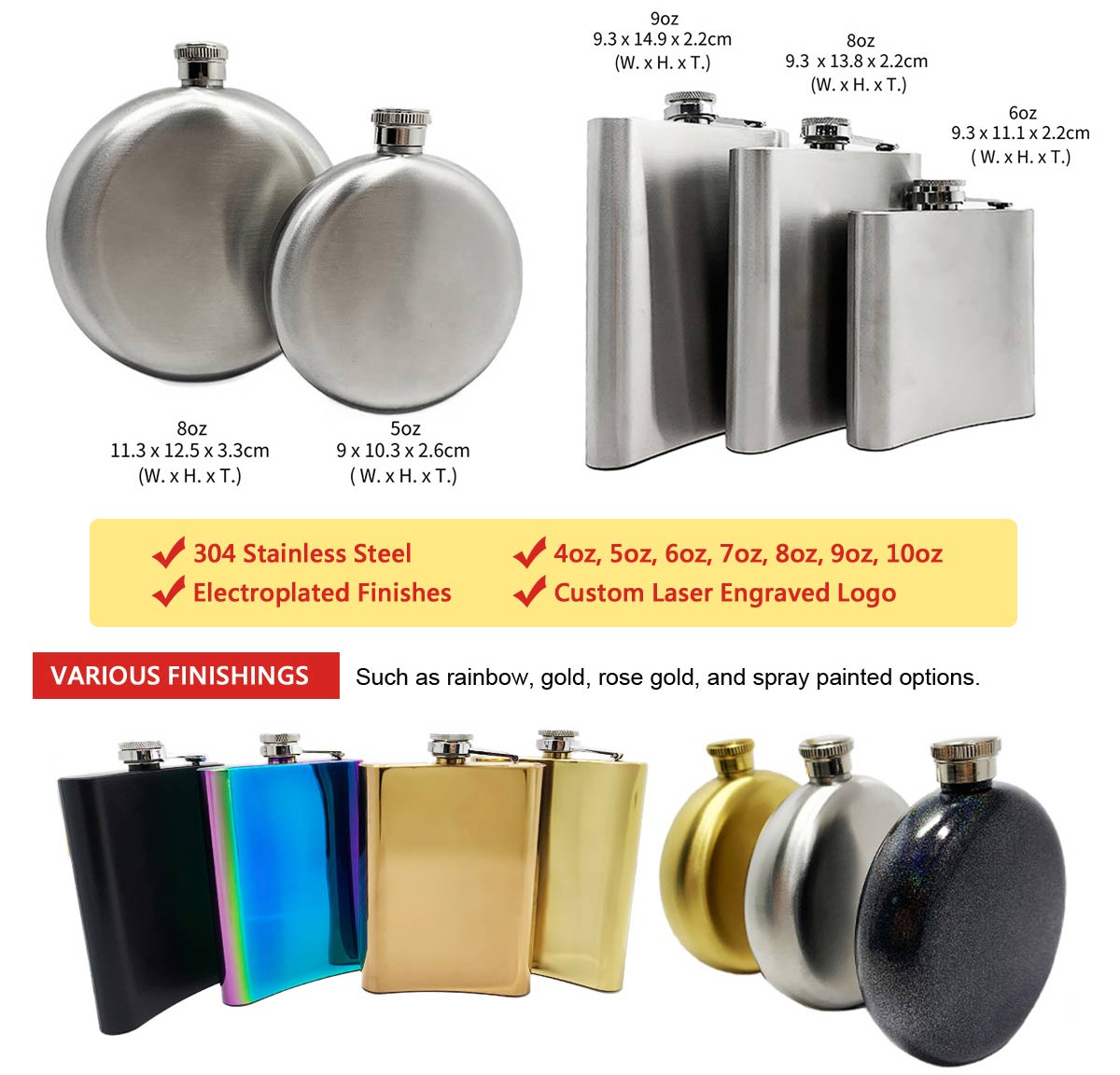 wholesale easy carry wine gift wholesale stainless hip flasks