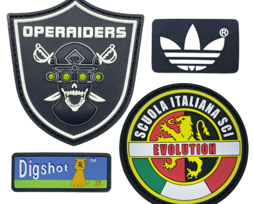 custom logo pvc rubber patches