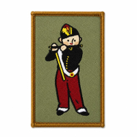 custom woven patch with merrow border edge