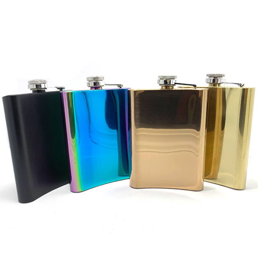stainless steel square shape hip flask