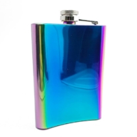 Bulk steel rainbow hip flask