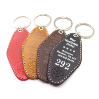 custom PU leather hotel keychain souvenir