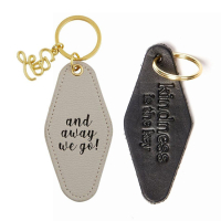 manufacturer custom logo printed leather hotel keychains