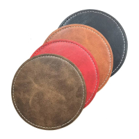 customized faux leather drink coasters