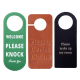 wholesale custom logo printed leather do not disturb and clean room sign door hanger