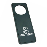 custom made PU leather hotel room do no disturb door know hanger sign