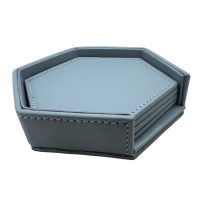 Wholesale Leather Hexagonal Coaster Set
