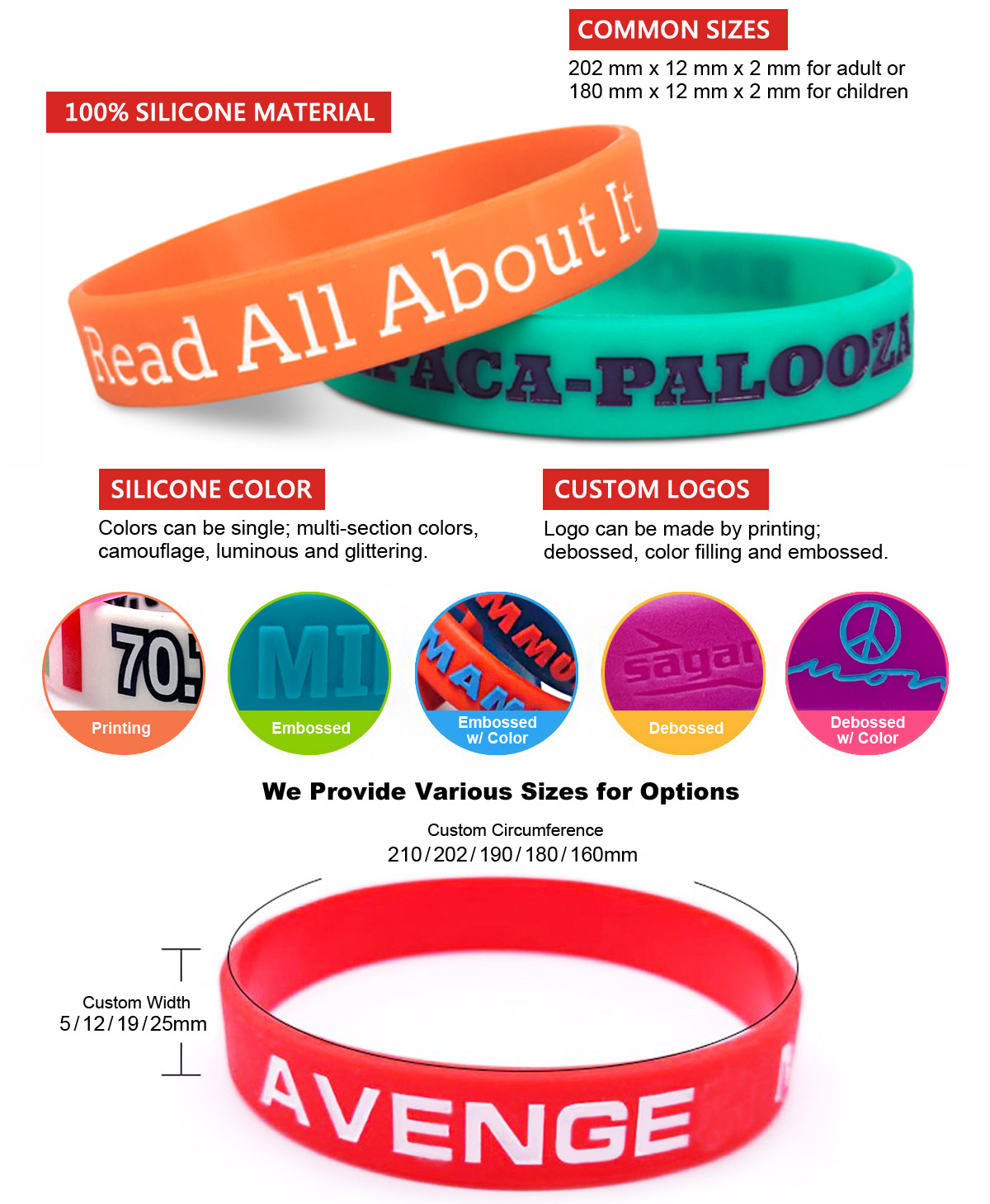 custom logo silicone rubber wristbands manufacturer wholesale