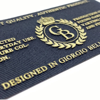 wholesale custom gold logo silicone label for clothing