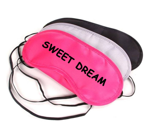 custom logo printed silk eye masks