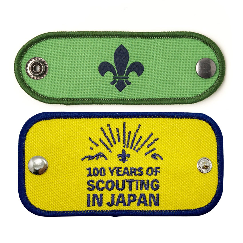 wholesale custom embroidered patch snap woggle for scout neckerchief