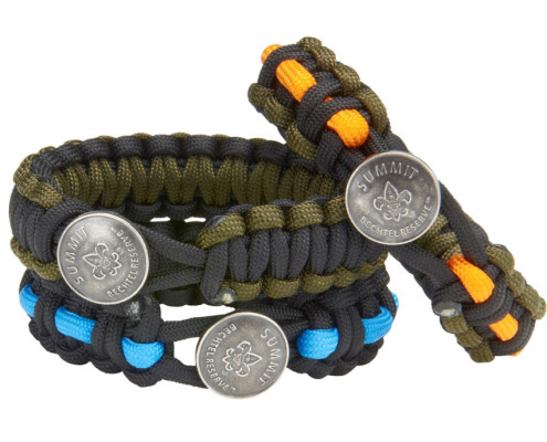 custom metal scouts badge paracord bracelets