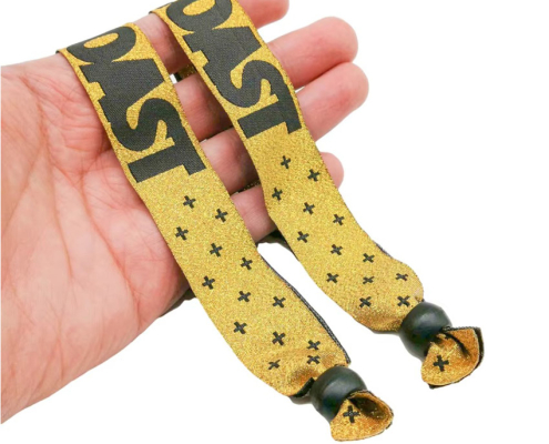 custom logo promotional woven fabric wristband