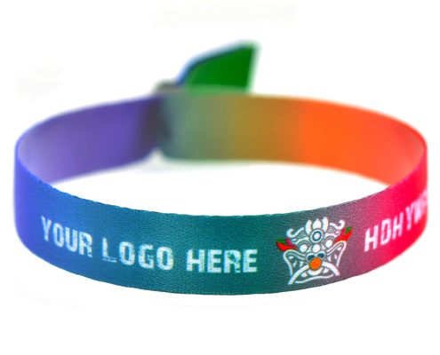 personalized full color dye sublimated one time use fabric wristband