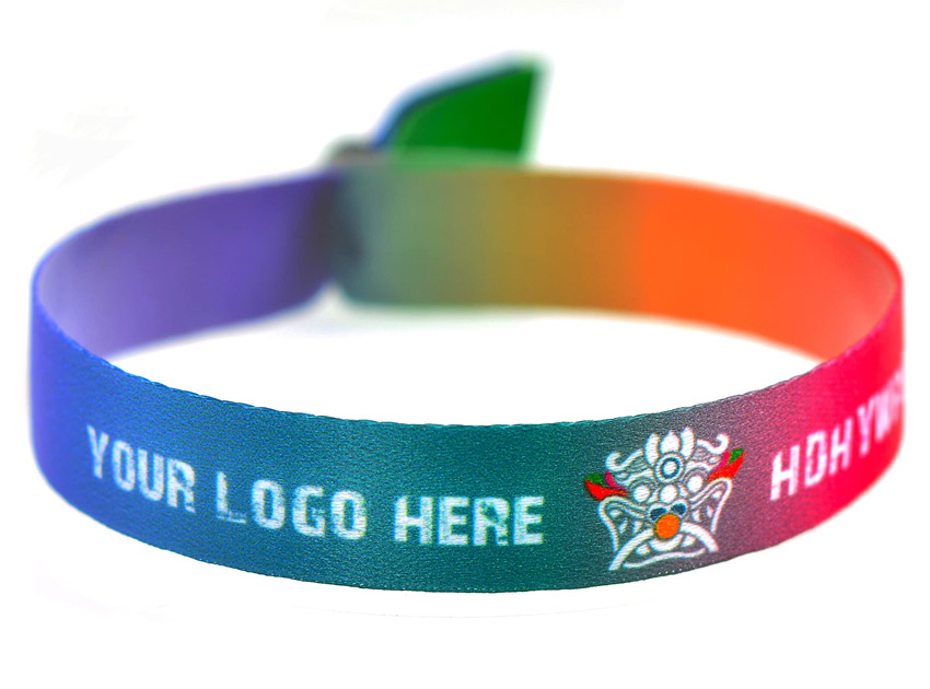 personalized full color dye sublimated one time use fabric wristband