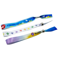 custom logo full color sublimation printed fabric boy scout wristbands