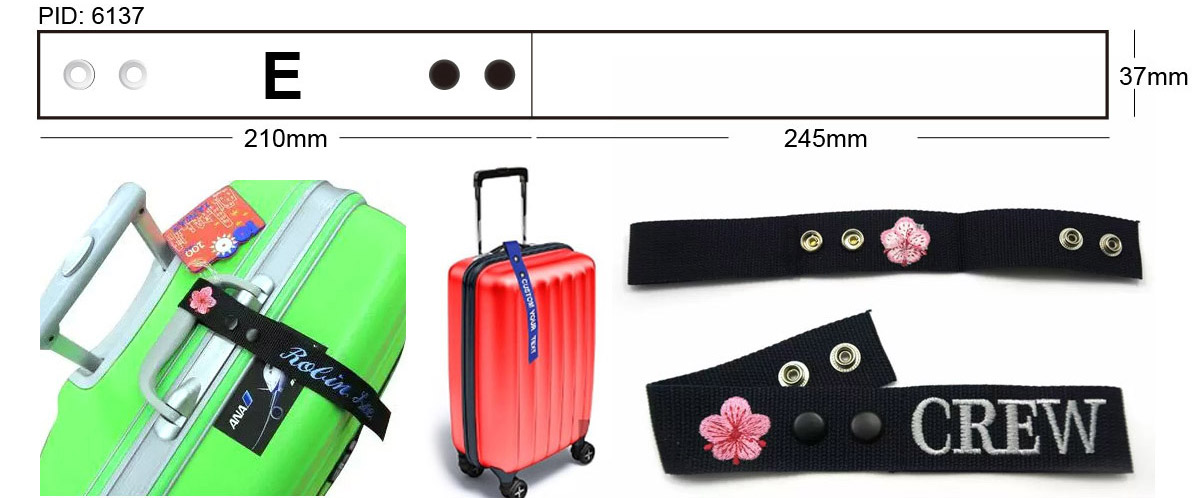 wholesale custom logo embroidered luggage tag straps