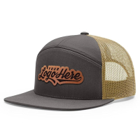 custom logo leather patch trucker cap