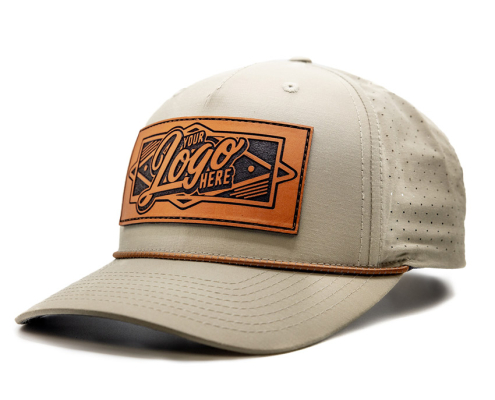 wholesale custom snapback cap with leather hat patch