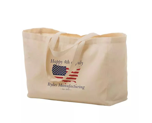 wholesale promotional custom logo full side and bottom gusset canvas tote