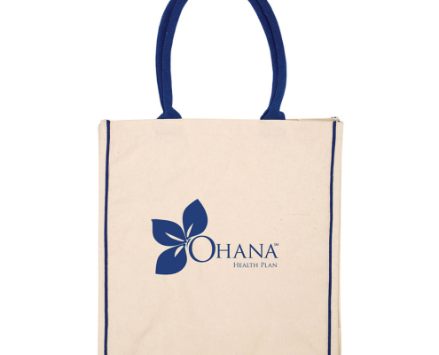 personalized logo printed boxy canvas tote bag