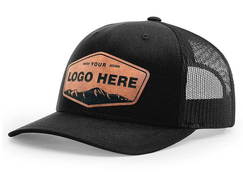 custom logo leather patch hat manufacturer