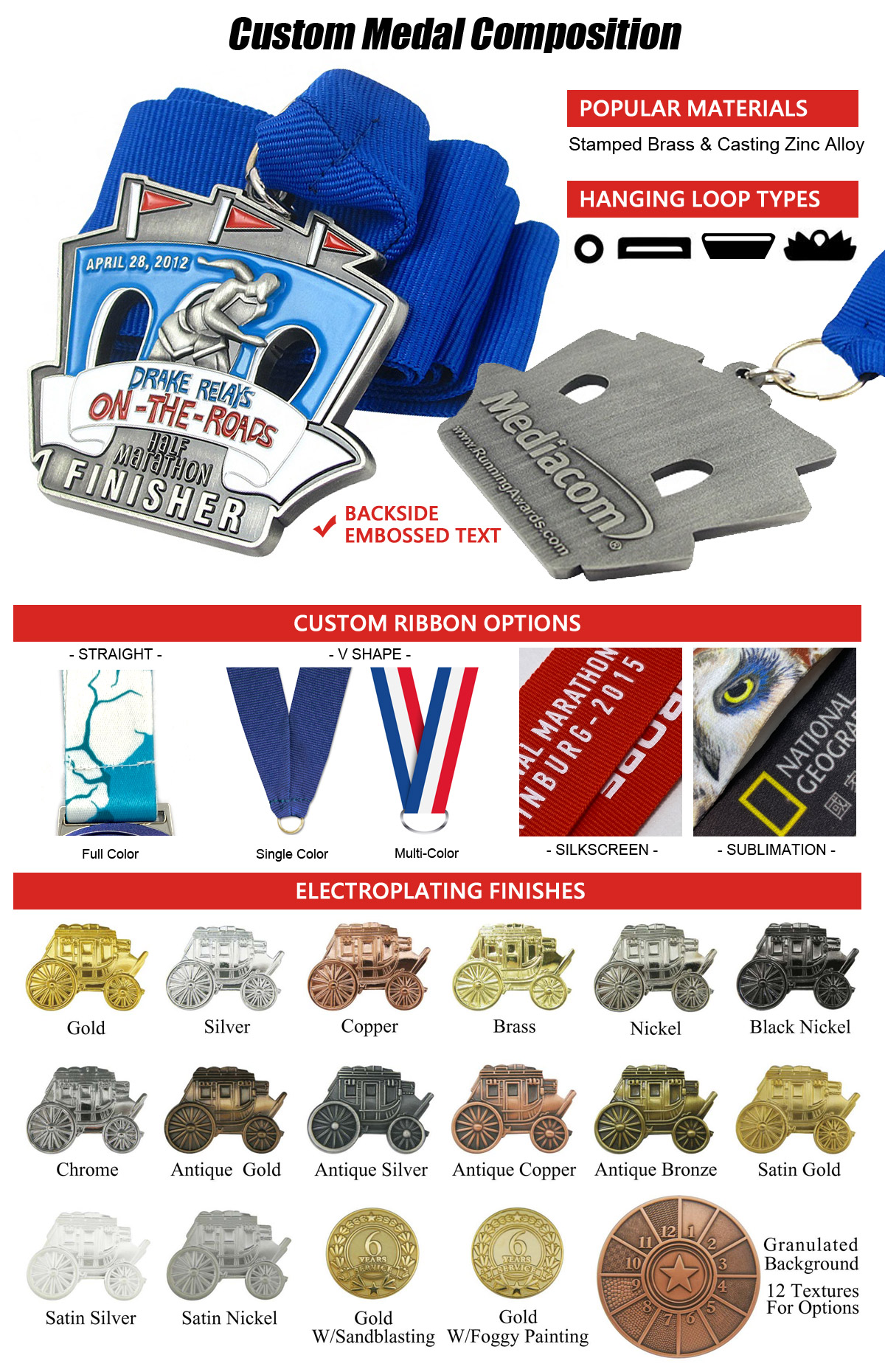 manufacturer custom sports award medals