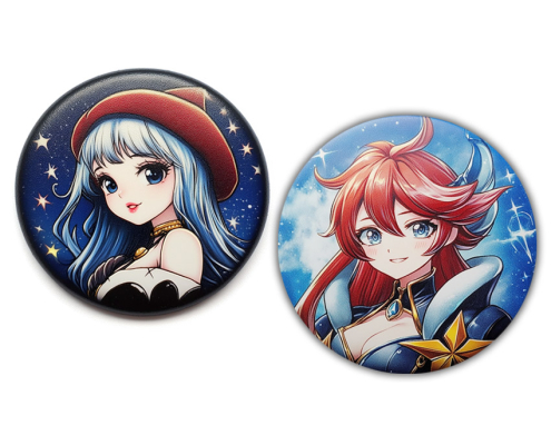 Custom PU Leather Anime Button Badges