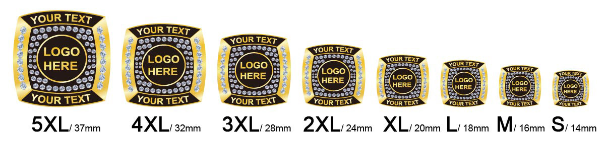 sizes for custom championship rings, custom trophy rings