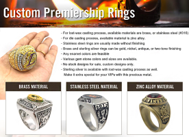 wholesale custom premiership rings