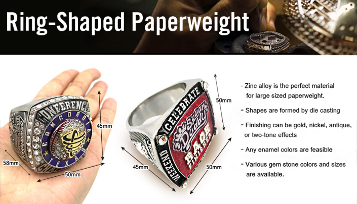 Custom Championship Paperweight Ring