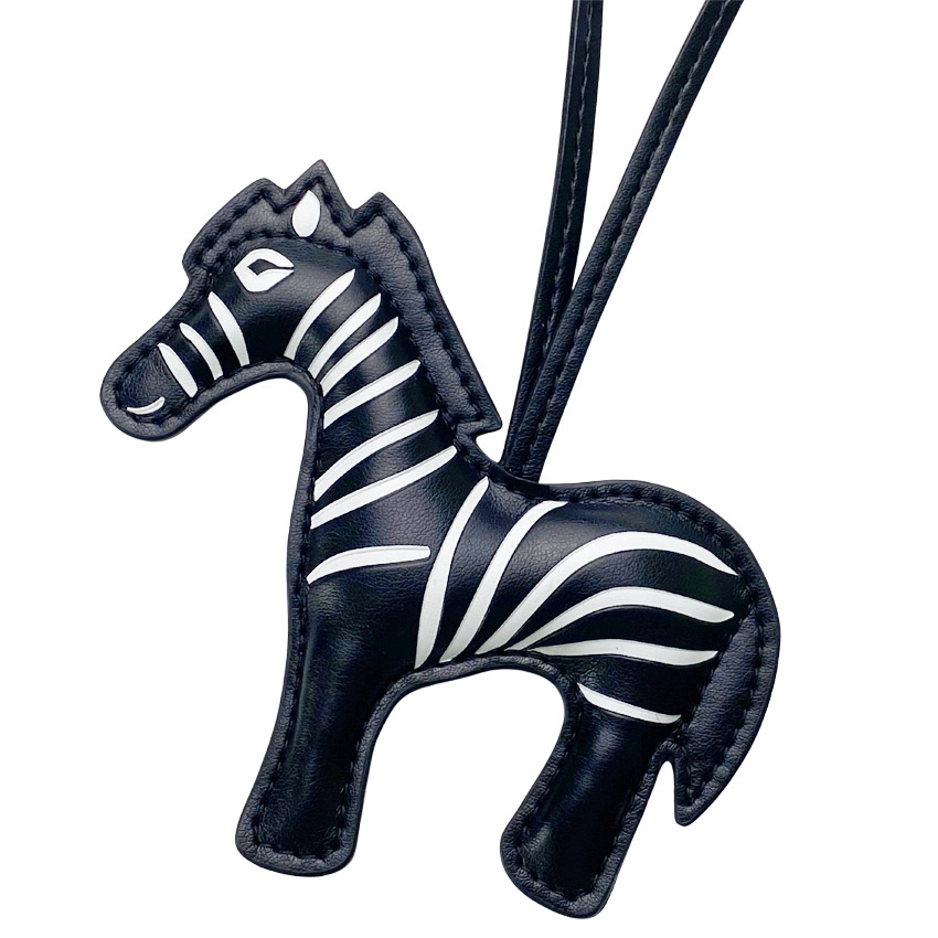 wholesale custom zebra  PU leather bag charm tag