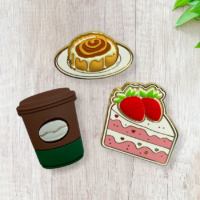 wholesale custom strawberry cake PVC Rubber enamel pin