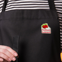 personalized soft enamel cake lapel pin with rubber strawberry