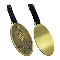 custom embossed logo metal golf bag tags