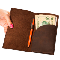 personalized leather restaurant receipt holder