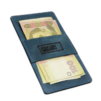 custom embossed logo leather bill holder