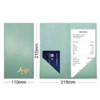 Wholesale custom gold foil printed logo leather restaurant bill holder