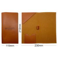 custom logo embossed PU leather hotel check presenters