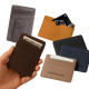 wholesale custom debossed logo PU vegan leather card holder sleeves