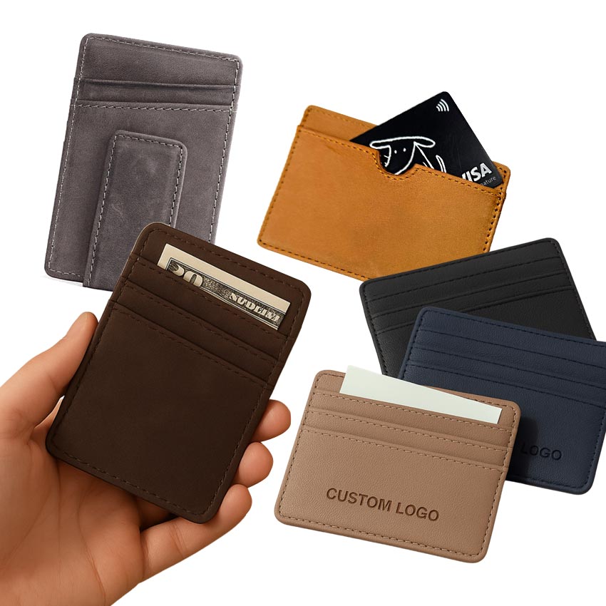 wholesale custom debossed logo PU vegan leather card holder sleeves wholesale custom debossed logo PU vegan leather card holder sleeves